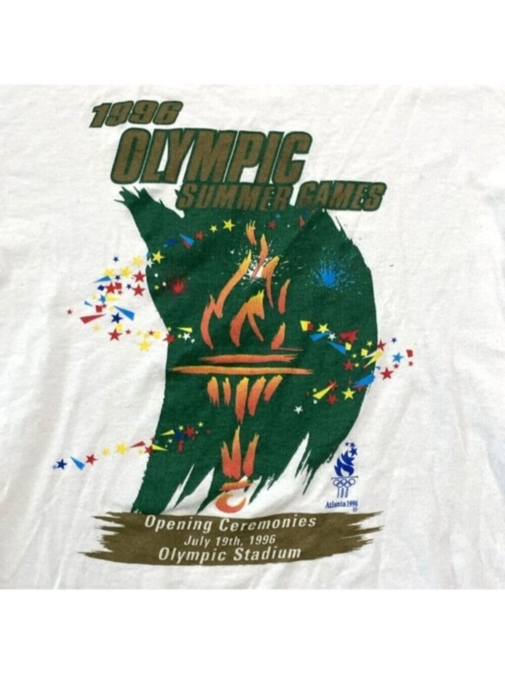 VTG Champion 100% Cotton 1996 Summer Olympics Opening Ceremony T Shirt Sz Large